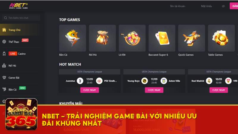 Nbet game bài với nhiều ưu đãi 