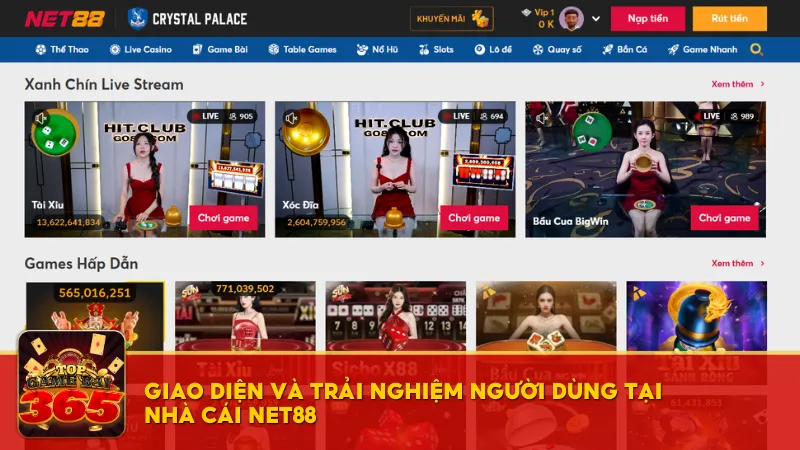 Giao diện và trải nghiệm người dùng tại nhà cái Net88