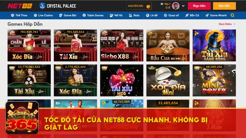 Tốc độ vào trang chủ Net88 rất nhanh và không bị load chậm